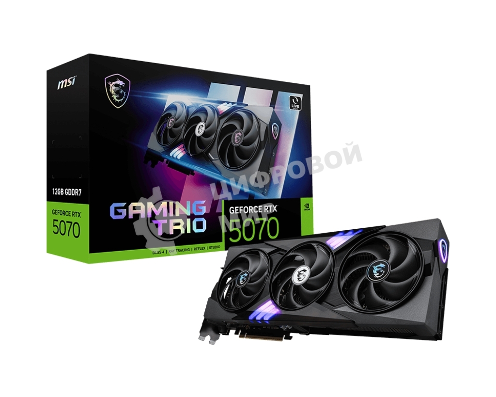 Видеокарта MSI GeForce RTX 5070 12G GAMING TRIO