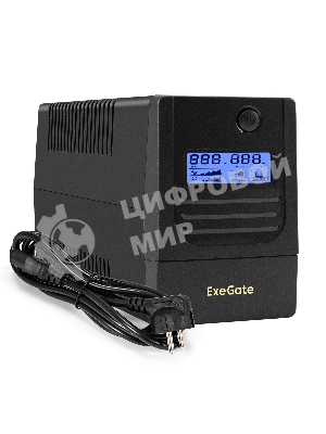 Источник бесперебойного питания ExeGate Smart LB-1000.LCD.AVR.4C13 (1000VA/650W, LCD, AVR, 4*C13, батарея 12V 9Ah, черный)