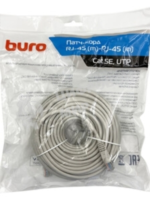 Патч-корд Buro UTP 4 пары cat.5e CCA molded 25м черный RJ-45 (m)-RJ-45 (m)