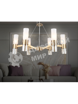 Люстра Ambrella light LH55114/6 BS/FR/TI латунь/белый матовый/янтарь E14*6 max 40W D650*1080