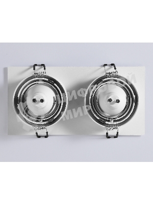 Встраиваемый поворотный точечный светильник Ambrella light TN102759/2 WH белый IP20 GU5.3/2 200*100*32