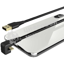 Кабель Hama 00187220 microUSB (m) угловой USB 2.0 (m) 1.5м черный