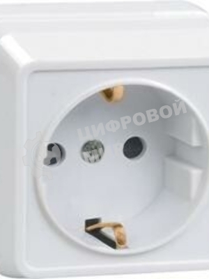 Розетка IEK ERO11-K01-16-DC РС20-3-ОБ 1местн. c з/к 16А откр.уст. ОКТАВА (белый)