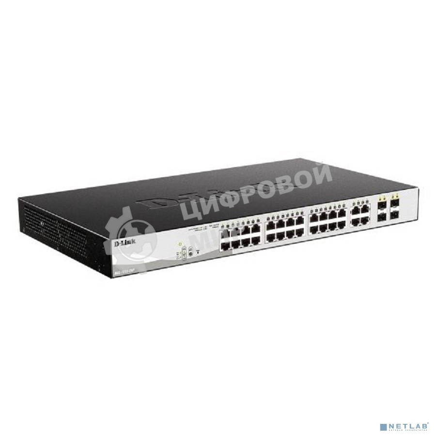 Коммутатор DGS-1210-28P/F5A Настраиваемый L2 PoE-коммутатор, 24x1000Base-T, 4хCombo 1000Base-T/SFP