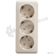 Розетка 3-м ОП Этюд 16А 250В защ. шторки с заземл. крем. SchE PA16-012K