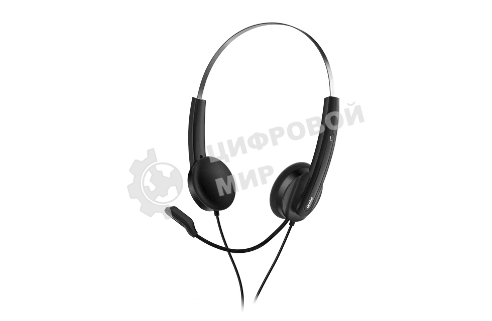 Гарнитура проводная Genius HS-220U, регулируемое оголовье, мягкие удобные амбушюры, выносной микрофон с шумоподавлением, пульт управления