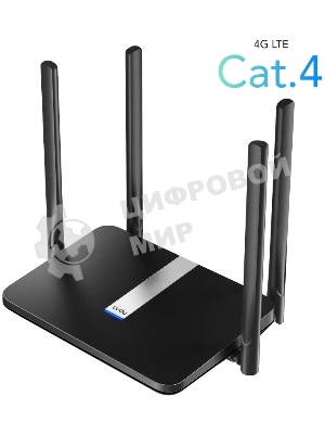 Роутер беспроводной Cudy LT500 AC1200 10/100BASE-TX/4G cat.4 черный