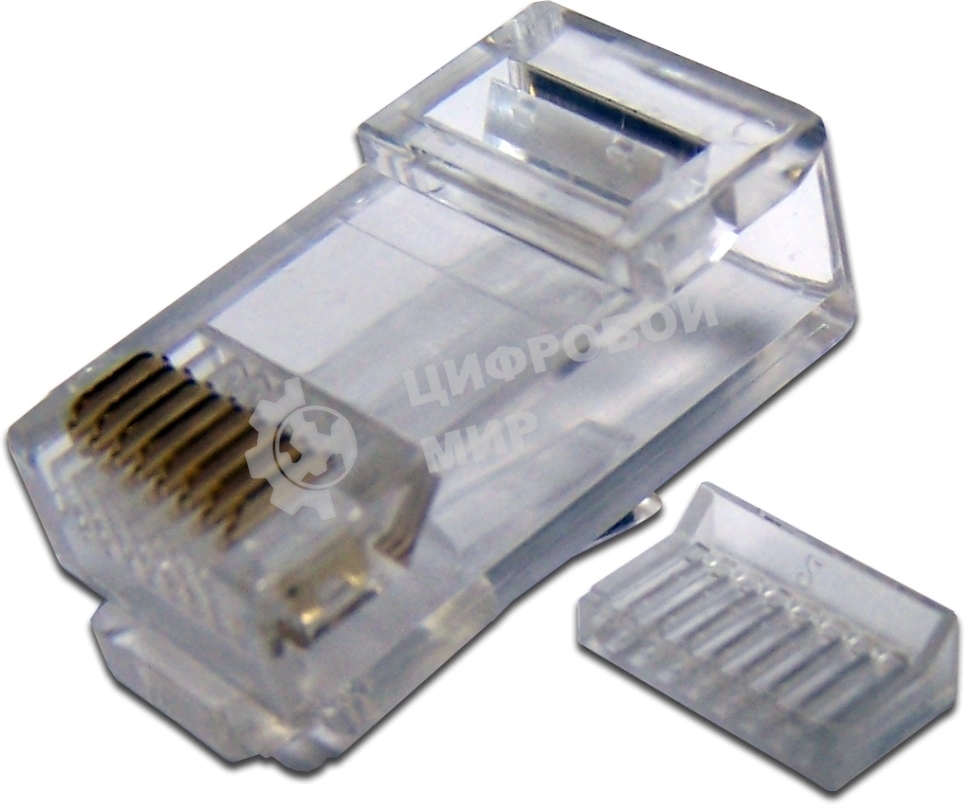 Коннектор LANMASTER (TWT-PL45-8P8C-6V) UTP Cat.6 RJ45 прозрачный (упак.: 100 шт)