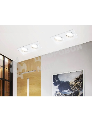 Встраиваемый поворотный точечный светильник Ambrella light TN102759/2 WH белый IP20 GU5.3/2 200*100*32