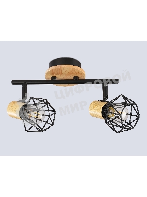 Светильник Ambrella light TR8752/2 BK/WD черный/дерево IP20 E27/2 310*115*200