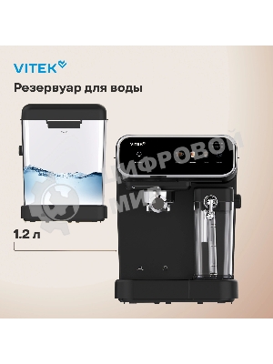 Кофеварка рожковая Vitek VT-CME1501 1350Вт черный