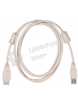 Кабель-удлинитель USB2.0 Buro USB2.0-AM-AF-1.8M-MG A(m)/A(f) (1.8м) феррит.кольца