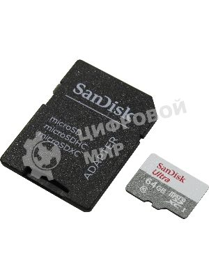 Флеш карта microSD 64GB SanDisk microSDXC Class 10 Ultra (SD адаптер) UHS-I 100MB/s