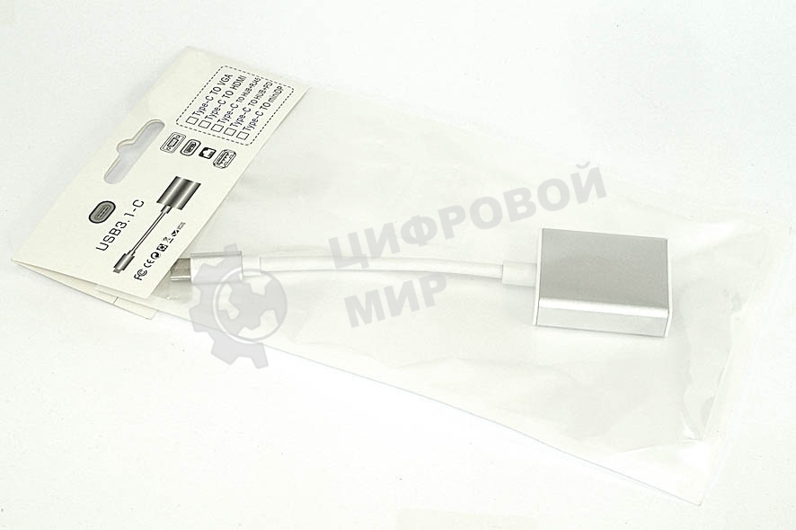 Адаптер Multiport Type-C на VGA для MacBook, серебристый