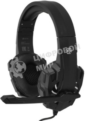 Гарнитура Oklick HS-L355G чёрный, проводная, 3.5 мм, подсветка