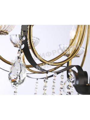 Светильник Ambrella light TR4953/8 BK/GD/CL черный/золото/прозрачный E14*8 max 40W D740*735