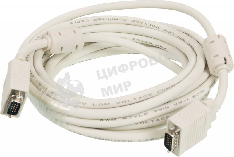 Кабель VGA Ningbo CAB016S-5m VGA HD15 (m)/VGA HD15 (m) 5м феррит.кольца