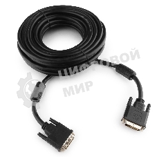 Кабель DVI-D dual link Gembird/Cablexpert CC-DVI2-BK-10M, 25M/25M, 10м, черный, экран, феррит.кольца, пакет
