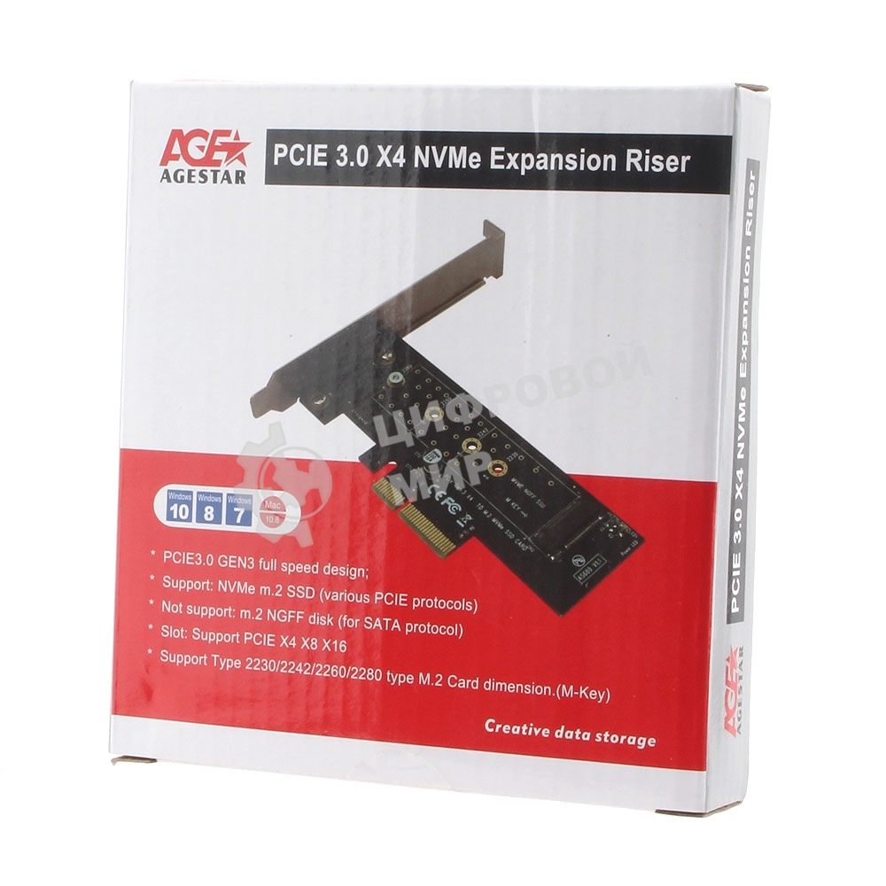 Адаптер AgeStar AS-MC01 PCI-E для M.2 NGFF SSD