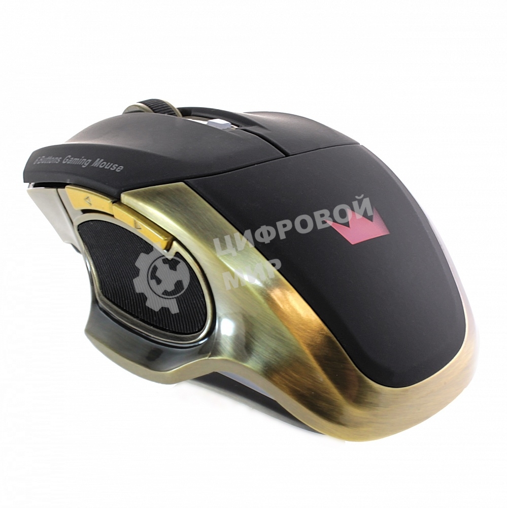 Мышь беспроводная Crown Gaming CMXG-605 черный, 1600 dpi, радиоканал, USB, кнопки - 6