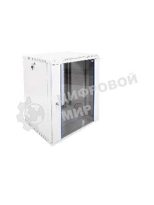 Шкаф телекомм. настенный разборный 15U (600х520) дверь стекло, черный