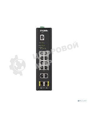Коммутатор промышленный управляемый D-Link DIS-200G-12PS/A2A 2 уровня с 10 портами 10/100/1000Base-T и 2 портами 1000Base-X SFP (8 портов с поддержкой PoE 802.3af/802.3at (30 Вт), PoE-бюджет до 240Вт)