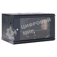 Шкаф коммутационный Rexant настенный 9U 400x542 мм пер. дв. стекл черный