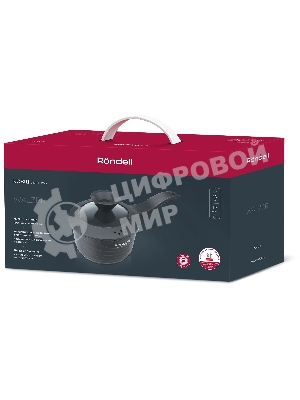 Ковш Rondell Walzer RDA-764, 1.3л, 16см, с крышкой, черный