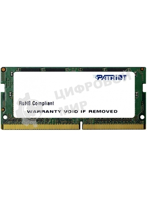 Оперативная память Patriot Signature, DDR4, 4GB (1x4 GB), 2400 MHz, CL17, SO-DIMM