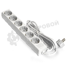 Удлинитель ExeGate ECE-6-1.8W (EX285830RUS), белый, 1,8 м, евровилка с заземлением, 6 евророзеток с заземлением, 2200 Вт