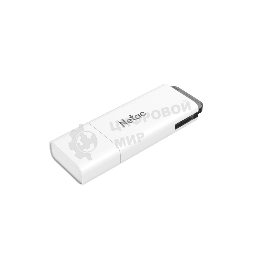 Флешка USB Netac U185 (NT03U185N-064G-20WH), 64Gb, USB 2.0, R/W 25/10, белый/серый