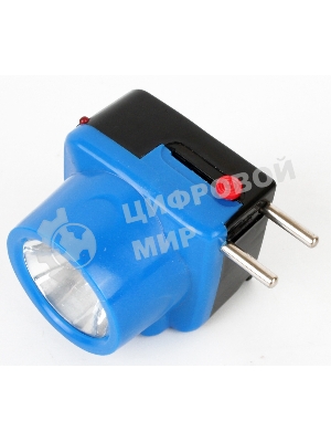 Фонарь налобный аккумуляторный LED5375 220В 0.4Вт LED 2 реж. пластик голуб. Ultraflash 14252