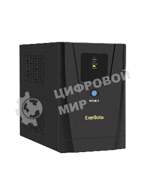 Источник бесперебойного питания ExeGate SpecialPro UNB-1200.LED.AVR.2SH.3C13.USB 1200VA/750W, LED, AVR, 2*Schuko+3*C13, USB,съемн.кабель, металлический корпус, черный