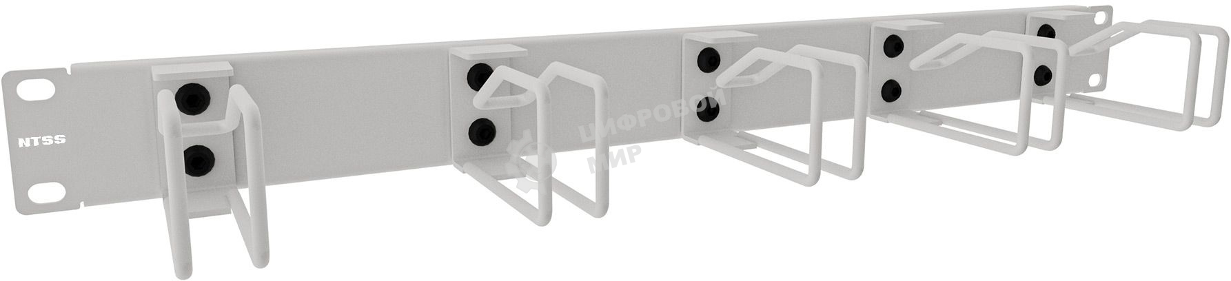 Кабельный органайзер Горизонтальный NTSS NTSS-HORG-1U-5(85) односторонний кольца 1U шир.:19