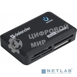 Кард-ридер Defender Optimus/черный/CF/MMC/MS/MS Duo/MS Micro M2/MS Pro/MS Pro Duo/RS-MMC/SD/SDHC/micro-SD/mini-SD/miсro-SDHC/USB 2.0 A(M)/черный