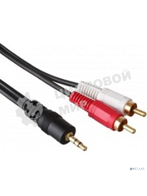 Кабель аудио Exegate 3.5мм Jack M - 2xRCA M 5м позолоченные разъемы