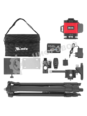 Лазерный уровень м-призм. MTX ML 360-3 Pro SET, 30 м, акк. Li 3000 мА·ч, состоит из 2 частей