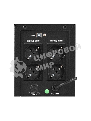 Источник бесперебойного питания ExeGate Power NB-2000.LED.AVR.4SH.USB (2000VA/1200W, LED, AVR, 4*Schuko, USB, батарея 12V 9Ah - 2 шт., металлический корпус, Black)