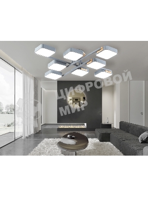 Светильник Ambrella light FL4889/8 GR/WD серый/дерево 144W 3000-6000K 960*960*160 (без ПДУ)