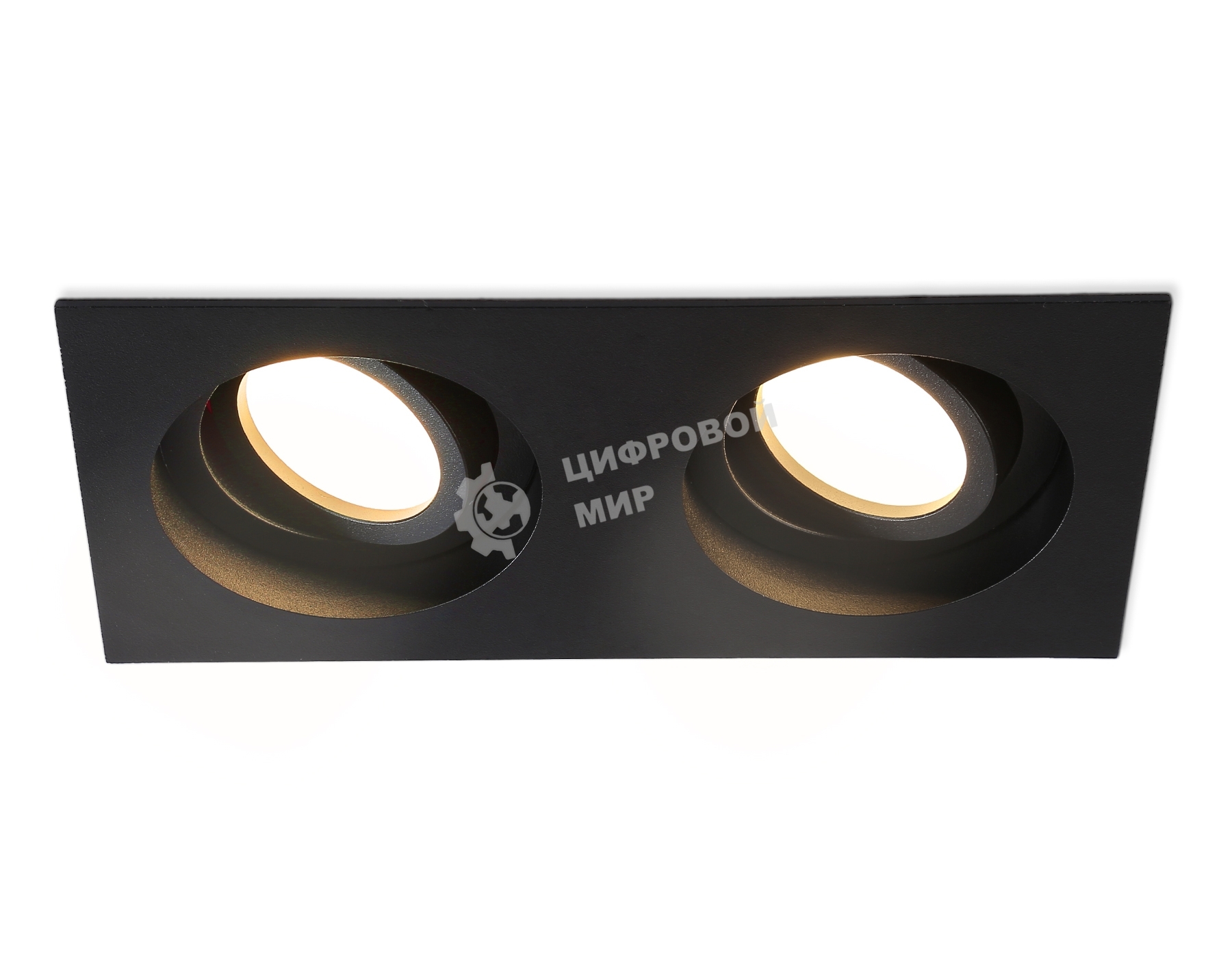 Встраиваемый поворотный точечный светильник Ambrella light TN102760/2 BK черный IP20 GU5.3/2 200*100*32