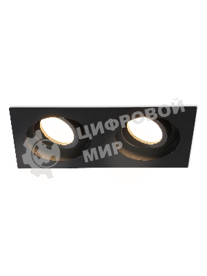 Встраиваемый поворотный точечный светильник Ambrella light TN102760/2 BK черный IP20 GU5.3/2 200*100*32