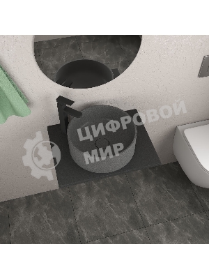 Раковина накладная на столешницу кварцевая BAU Dream 40, серый металлик