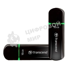 Флешка USB Transcend Jetflash 600 (TS16GJF600), 16Gb, USB 2.0, R/W 30/15, черный/зеленый