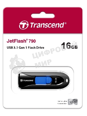 Флешка USB Transcend Jetflash 790 (TS16GJF790K), 16Gb, USB 3.0, R/W 90/12, черный