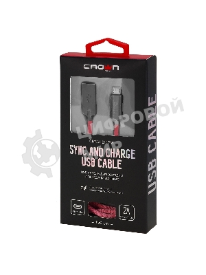 Кабель Crown USB - microUSB CMCU-3132M red