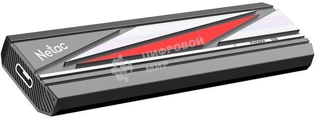 Внешний SSD Netac ZX20L, 1TB, USB 3.2 Gen 2x2 Type-C, R/W 2000/1800, черный