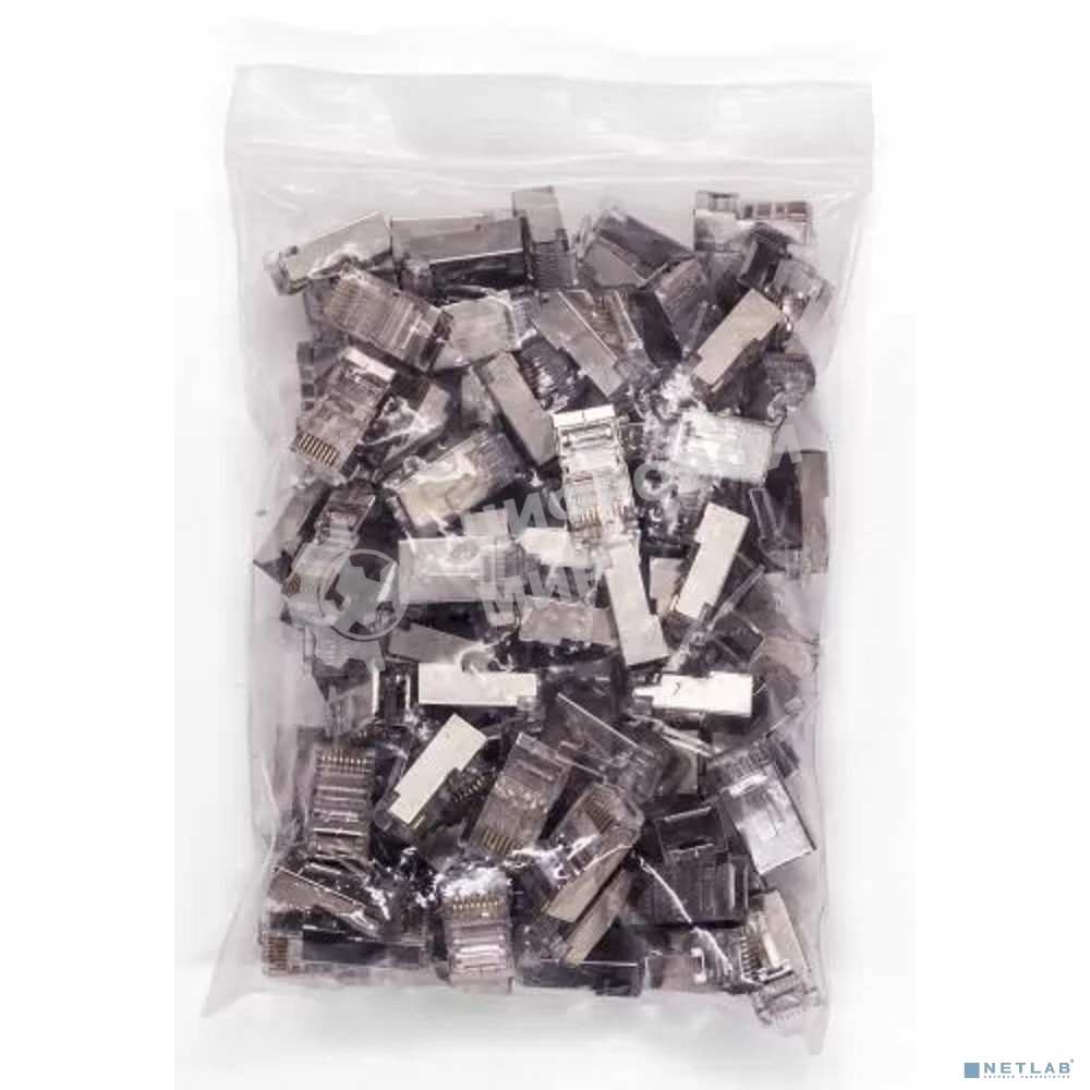 Коннектор RJ-45 Filum FL-NA-PLUG5E-6 5E кат., 8p8c, экран, 30 мкм, универсальный, для одножильного и многожильного кабеля, уп/100 шт