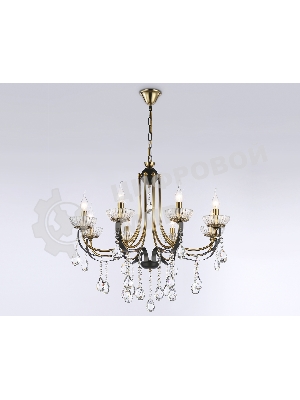 Светильник Ambrella light TR4953/8 BK/GD/CL черный/золото/прозрачный E14*8 max 40W D740*735
