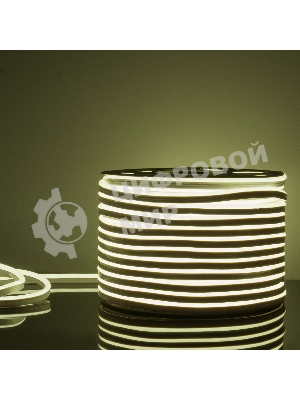 Лента светодиодная LS001 220V / Гибкий неон  9.6W 120Led 2835 IP67 6500K односторонний холодный белый, 50 м