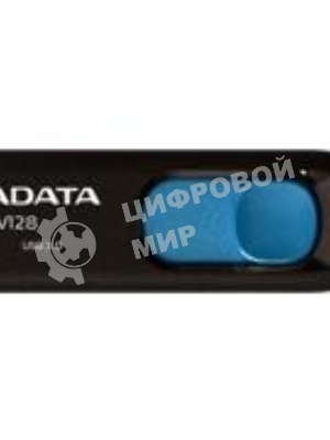 Флешка USB ADATA UV128 (AUV128-64G-RBE), 64Gb, USB 3.0, R/W 100/30, черный/синий